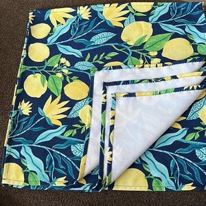 Cynthia Rowley New York Set of 4 Lemon Floral Napkins